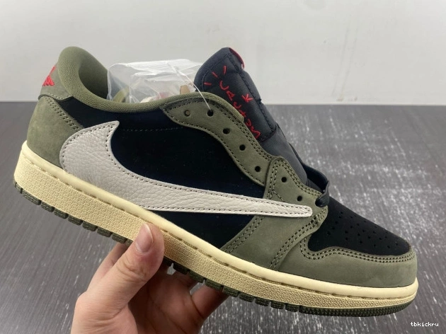 Cheap TBkick LOW SCOTT 1 SP OLIVE' TRAVIS X DM7866-002 AIR JORDAN OG 'BLACK 0724